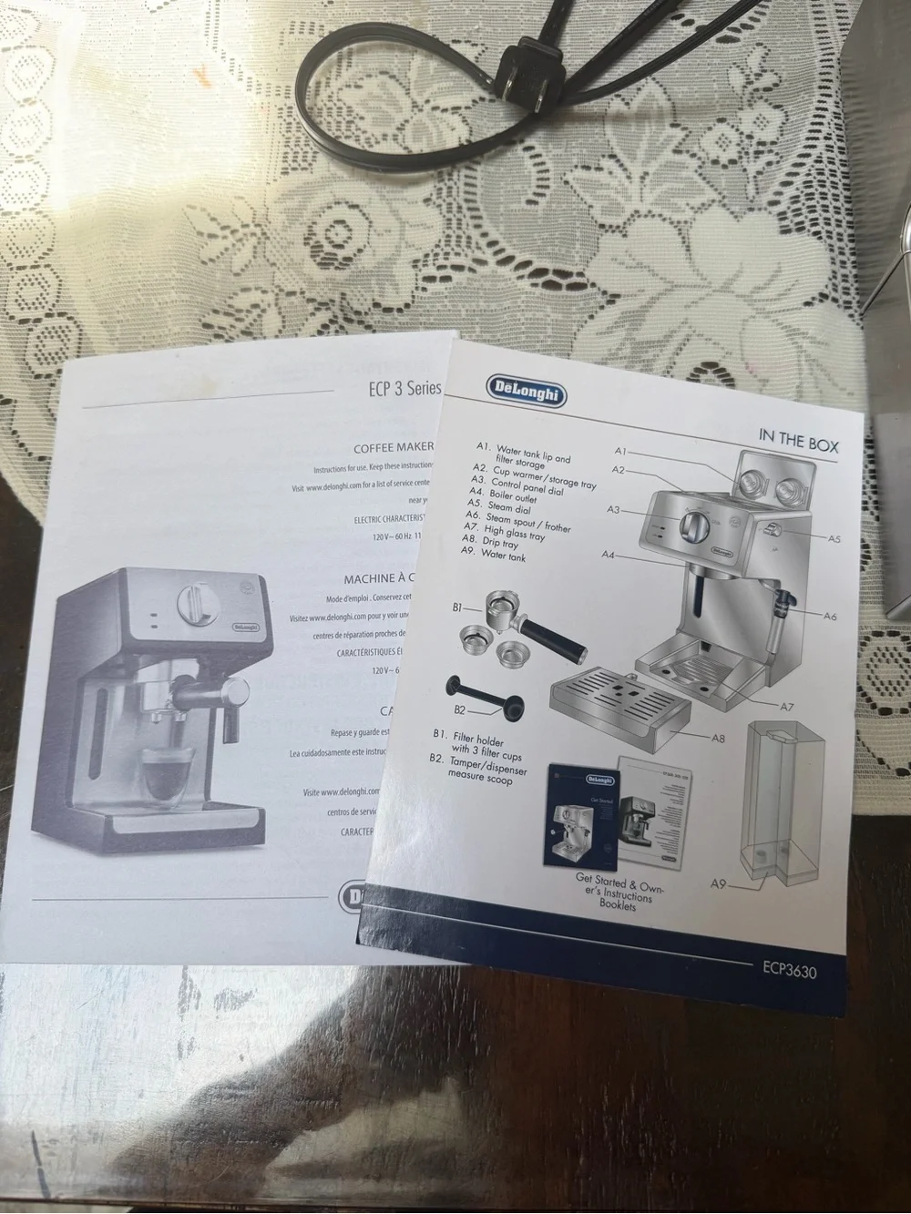 DeLonghi Stainless Steel Espresso , Cappuccino Machine with Portafilter - Silver